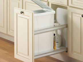 USC12-1-35WH Undermount Single-Bin Waste & Recycling Unit, 35-qt White
